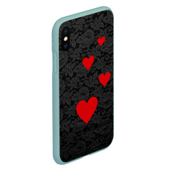 Чехол для iPhone XS Max матовый Кружево и сердца - фото 2