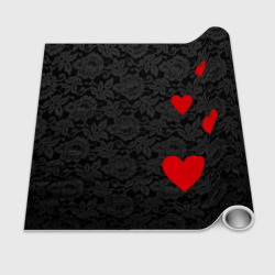 Бумага с принтом Кружево и сердца для любого человека, вид спереди №2. Цвет основы: белый
