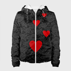 Женская куртка 3D Кружево и сердца
