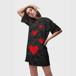 Платье-футболка 3D Кружево и сердца - фото 2