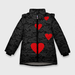 Зимняя куртка для девочек 3D Кружево и сердца