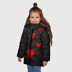 Зимняя куртка для девочек 3D Кружево и сердца - фото 2
