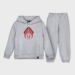 Детский костюм хлопок Oversize Warframe Красный Сталкер