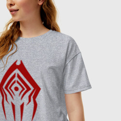 Женская футболка хлопок Oversize Warframe Красный Сталкер - фото 2