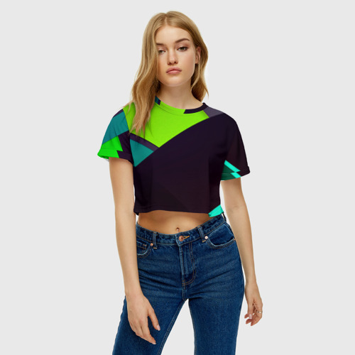 Женская футболка Crop-top 3D Метрика, цвет 3D печать - фото 3