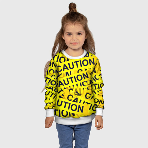 Детский свитшот 3D Caution, цвет 3D печать - фото 7