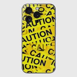 Чехол для iPhone 16 Pro Max силиконовый с защитой камеры Caution