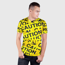 Мужская футболка 3D Slim Caution - фото 2