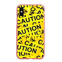 Чехол для iPhone XS Max матовый Caution