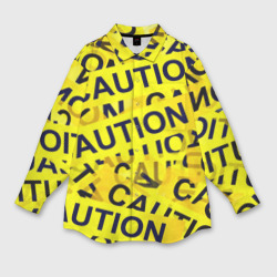 Женская рубашка oversize 3D Caution