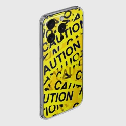 Чехол для iPhone 15 Pro Max силиконовый с защитой камеры Caution - фото 2