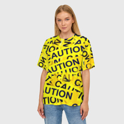 Женская футболка oversize 3D Caution - фото 2