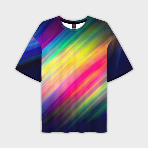 Мужская футболка oversize 3D Радужные полосы, цвет 3D печать