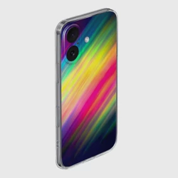 Чехол для iPhone 16 силиконовый с защитой камеры Радужные полосы - фото 2