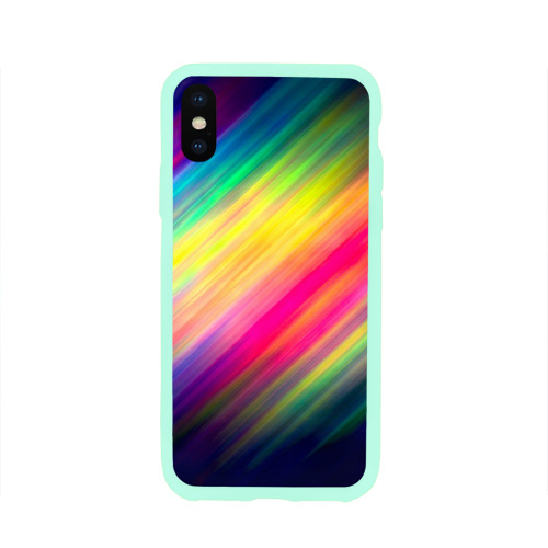 Чехол для Apple iPhone X силиконовый глянцевый Радужные полосы Фото 01 Чехол для Apple iPhone X силиконовый глянцевый Радужные полосы Фото 01