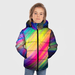 Зимняя куртка для мальчиков 3D Радужные полосы - фото 2