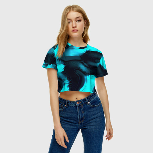 Женская футболка Crop-top 3D Lullaby, цвет 3D печать - фото 4