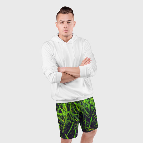 Мужские шорты спортивные Трава, цвет 3D печать - фото 5