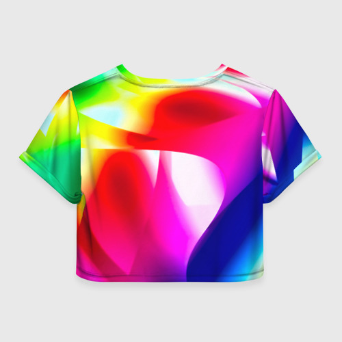 Женская футболка Crop-top 3D Радужный, цвет 3D печать - фото 2