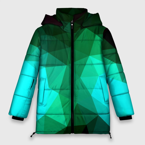 Женская зимняя куртка 3D с принтом Абстракция, вид спереди #2