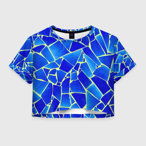 Женская футболка Crop-top 3D Мозаика, цвет 3D печать