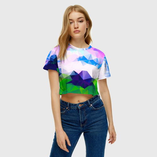 Женская футболка Crop-top 3D Абстракция, цвет 3D печать - фото 3