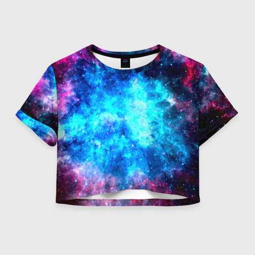 Женская футболка Crop-top 3D Вселенная Фото 01 Женская футболка Crop-top 3D Вселенная Фото 01