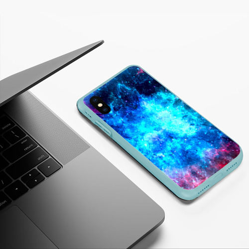 Чехол для iPhone XS Max матовый Вселенная, цвет мятный - фото 5