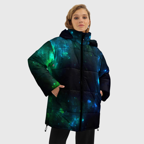 Женская зимняя куртка Oversize Космос, цвет черный - фото 3