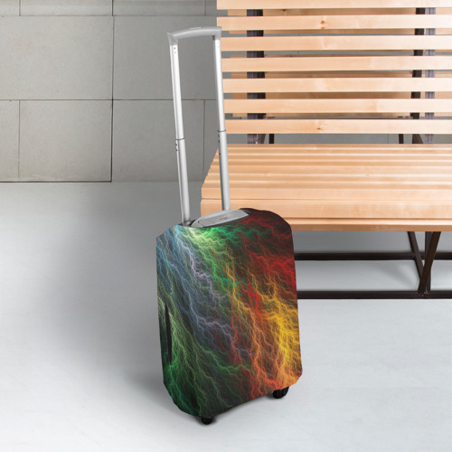 Чехол для чемодана 3D Разноцветные молнии - фото 3