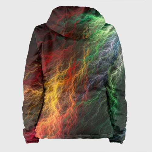 Женская куртка 3D Разноцветные молнии, цвет черный - фото 2
