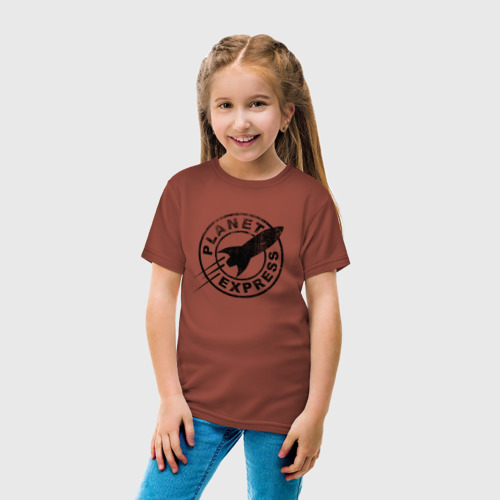 Детская футболка хлопок Планетарный экспресс, цвет кирпичный - фото 5