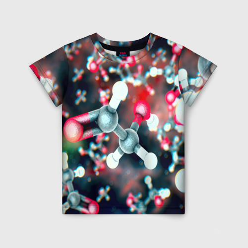 Детская футболка 3D Молекулы, цвет 3D печать