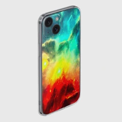 Чехол для iPhone 15 силиконовый с защитой камеры Космос - фото 2