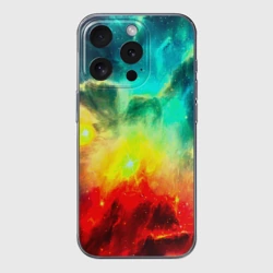 Чехол для iPhone 15 Pro силиконовый с защитой камеры Космос