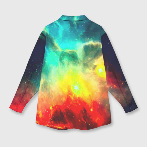 Мужская рубашка oversize 3D с принтом Космос, вид сзади #1