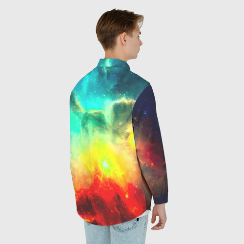 Мужская рубашка oversize 3D с принтом Космос, вид сзади #2