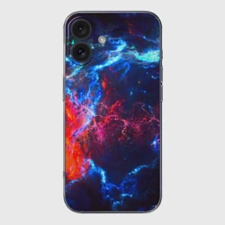 Чехол для iPhone 16 силиконовый с защитой камеры Космос