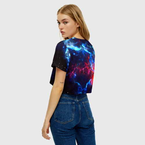 Женская футболка Crop-top 3D Космос, цвет 3D печать - фото 5