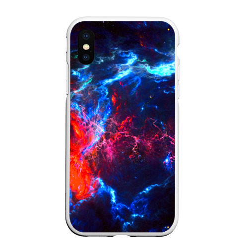 Чехол для iPhone XS Max матовый Космос, цвет белый