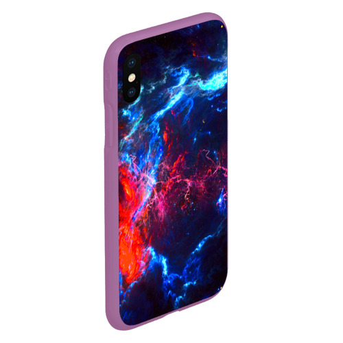 Чехол для iPhone XS Max матовый Космос, цвет фиолетовый - фото 3
