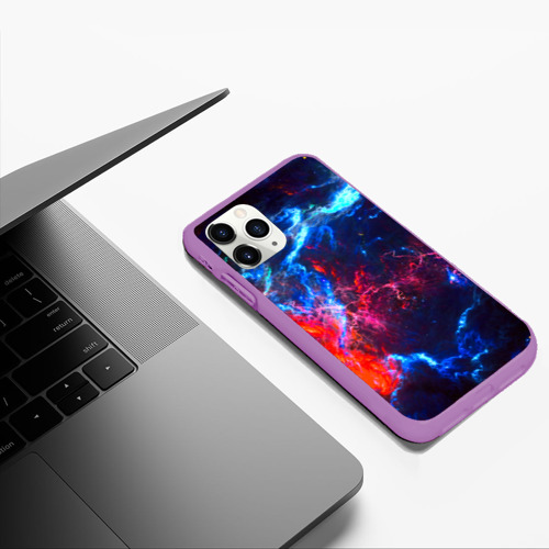 Чехол для iPhone 11 Pro Max матовый Космос, цвет фиолетовый - фото 5