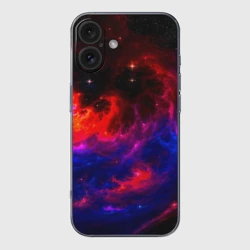 Чехол для iPhone 16 силиконовый с защитой камеры Космос