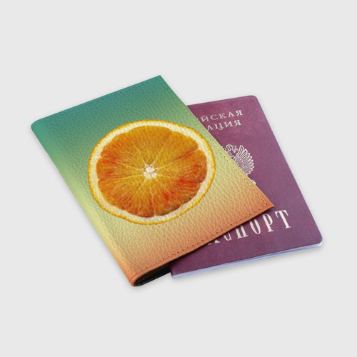 Обложка для паспорта матовая кожа Апельсиновый рай, цвет черный - фото 3