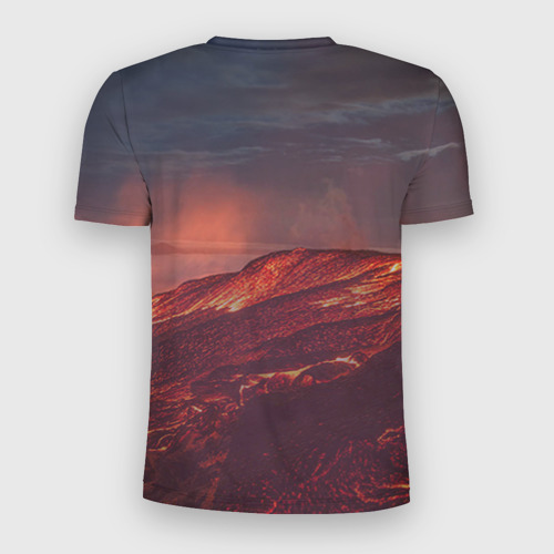Мужская футболка 3D Slim Кот на вулкане, цвет 3D печать - фото 2