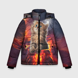 Зимняя куртка для мальчиков 3D Кот на вулкане