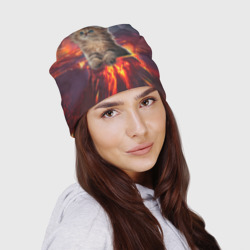 Шапка 3D Кот на вулкане - фото 2