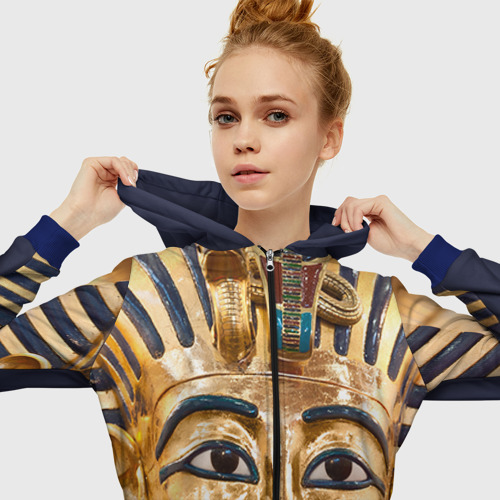 Женская толстовка 3D на молнии Фараон, цвет синий - фото 5