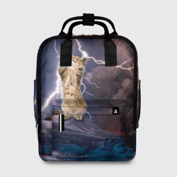 Кот и молния – Женский рюкзак 3D с принтом купить