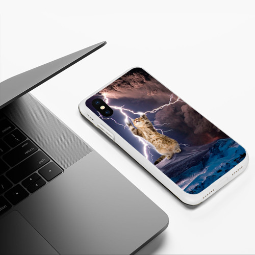 Чехол для iPhone XS Max матовый Кот и молния Фото 01 Чехол для iPhone XS Max матовый Кот и молния Фото 01